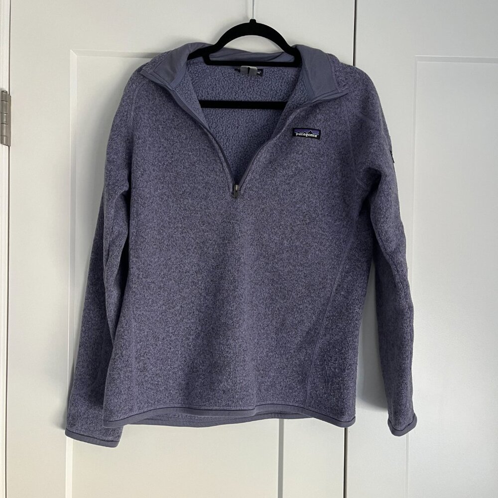 Patagonia Better Sweater Quarter Zip Fleece Pullover Heather Blue Purple Gray